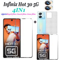 4in1สำหรับ Infinix ฟิล์มกระจกเทมเปอร์30 5G 30 Hot 30i 30 Play Hot 30 Play NFC 2ชิ้นปกป้องหน้าจอกระจกเทมเปอร์แบบเต็มหน้าจอ + ฟิล์มด้านหลัง + ฟิล์มเลนส์