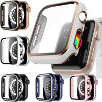 ZZOOI Full Screen Protector Bumper Frame Case for Apple Watch 6/SE/5/4/3/2/1 Cover Slim Tempered Glass Film for iWatch 4/5