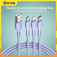 RYRA 3A USB Cable 3 In 1 Liquid Silicone Fast Charging Multifunctional USB Three-head Multi-purpose One-to-three Data Cable