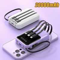 Mini Power Bank 20000mAh Portable External Battery Charger Powerbank Built in Cables Poverbank For iPhone 12 13 Xiaomi 9 Huawei ( HOT SELL) gdzla645