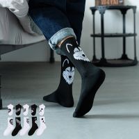 ℗✲ Men 39;s Cotton Socks Animal Print College Style Cartoon Black White Panda Lion Eagle Tiger Wolf Sports Short Socks Hip Hop Man Sox