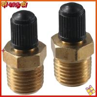 QIANGDI 2PCS ถังเติมน้ำ วาล์วเติมลม NPT 1/4" เครื่องอัดอากาศ วาล์ว Schrader วาล์วถัง1/4" ทนทานต่อการใช้งาน ทองเหลืองเบิ้ล วาล์วชุบนิกเกิล รถสำหรับรถ