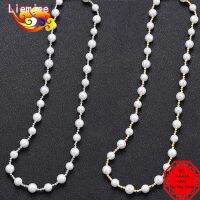 Liemjee Fashion Personality Party Student Jewelry 925 Silver Round Beads Pearls Necklace For Women Feature Charm Girlfriend Gift