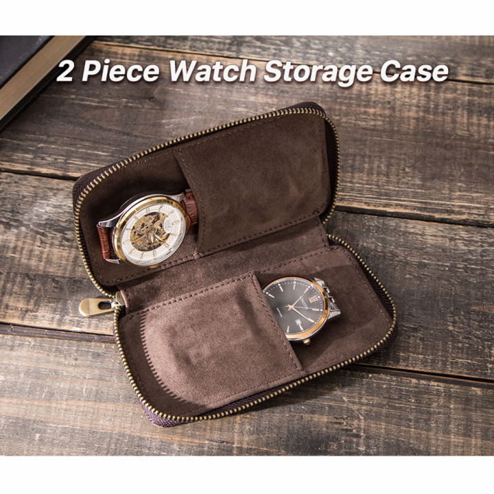 2-slot-universal-zipper-travel-simple-storage-pouch-watch-genuine-leather