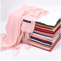 Fashion Cashmere Hijab Scarf For Women Winter Solid Shawls and Wraps Autumn Pashmina Scarfs Female Head Scarves For Ladies 2022