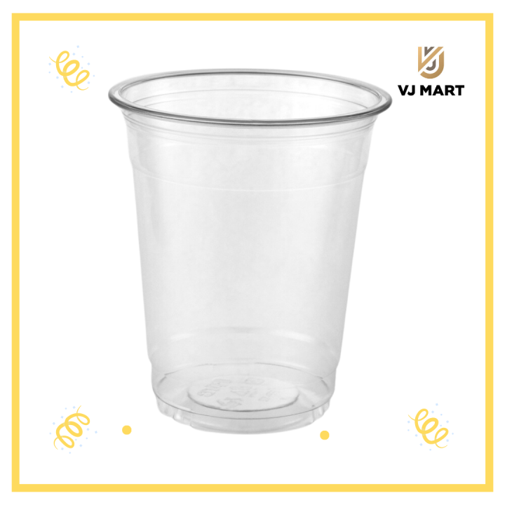 แก้วพลาสติก พีอีที ขนาด 12 oz. PET Cup ปากแก้ว 92 mm. 50 ใบ/แพ็ค