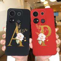 เคส A04สำหรับ Itel หรูหราเคสคู่ป้องกันลายดอกไม้ตัวอักษรซองนุ่มกันกระแทกซิลิโคนสีแดงสุดหรูสำหรับ Itel A 0 4เคสกันกระแทกเคสโทรศัพท์