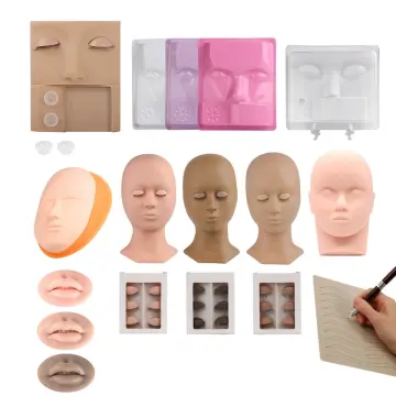 1 Set Mannequin Head with Eyelids Eyelash Practice Silicone Makeup