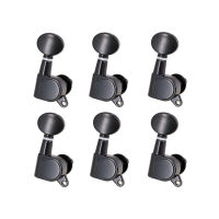 Guitar String Tuning Pegs Tuning Machines Sealed Machine Heads Tuning Keys Oval Button 6 Right for Electric Guitar or Acoustic Guitar Chrome Black