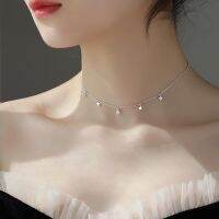 (CIUYA)2021ใหม่925เงินสเตอร์ลิงดาวไหปลาร้าโซ่น้ำหยดพู่ Choker ผู้หญิงเครื่องประดับที่สง่างามปาร์ตี้ของขวัญวันเกิด