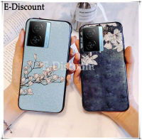 เคสโทรศัพท์ TPU แบบน่มคลังสินค้าพร้อมเคสสำหรับ VIVO IQOOZ7X ลายดอกไม้และกากเพชรส่องแสงเป็นประกายวิบวับแมกโนเลีย VIVO IQOO Z7X เคสกันรอยฝาหลัง