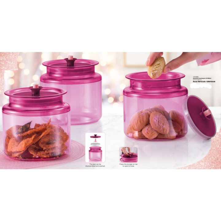 Tupperware Gourmet Counterparts Canister Cookies Jar 900ml Airtight 