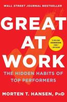 หนังสืออังกฤษใหม่ Great at Work : The Hidden Habits of Top Performers [Paperback]