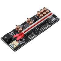 Myrac Wyld (E) T Store V016PRO PCI-E หน้าจออุณหภูมิแรงไฟฟ้าป้องกันการรบกวนการ์ดความเร็วสูงแสดงไฟวิ่ง LED ไฟ1X ต่อการ์ดแสดงผลสำหรับ16X การ์ดจอสายเคเบิลอะแดปเตอร์ต่อสำหรับอะแดปเตอร์เหมือง Cipci