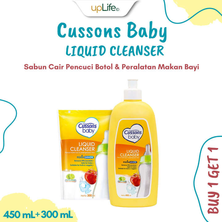 Cussons Baby Liquid Cleanser Sabun Cuci Botol 450 ML FREE REFILL 300 ML ...