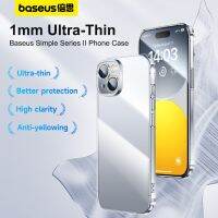 เคสโทรศัพท์แบบใส Baseus สำหรับ iPhone 15 Pro Max 15 Plus,ฝาหลัง TPU นิ่มปกป้องเลนส์เต็มรูปแบบสำหรับ iPhone 15 15 Pro ฝาครอบโปร่งใสกันกระแทก