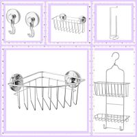 อุปกรณ์จัดเก็บในห้องน้ำ ที่แขวนของแบบดูดผนัง ที่วางของในห้องน้ำ ตัวดูดติดผนัง ชั้นวางของในห้องน้ำ อิเกียแท้