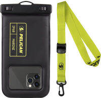 Case-Mate Pelican - Marine Series Waterproof Floating Phone Pouch (Regular Size) - Black/Hi-Vis Yellow Black/Lime