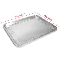 Stainless Steel Rectangular Plate Barbecue Grilled Fish Tray BBQ Food Container