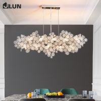 【YD】 Postmodern light luxury creative dining room glass chandelier personality simple designer living study Lamps