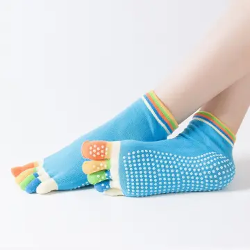 Yoga Socks for Women with Grips, Non-Slip Five Toe Socks for
