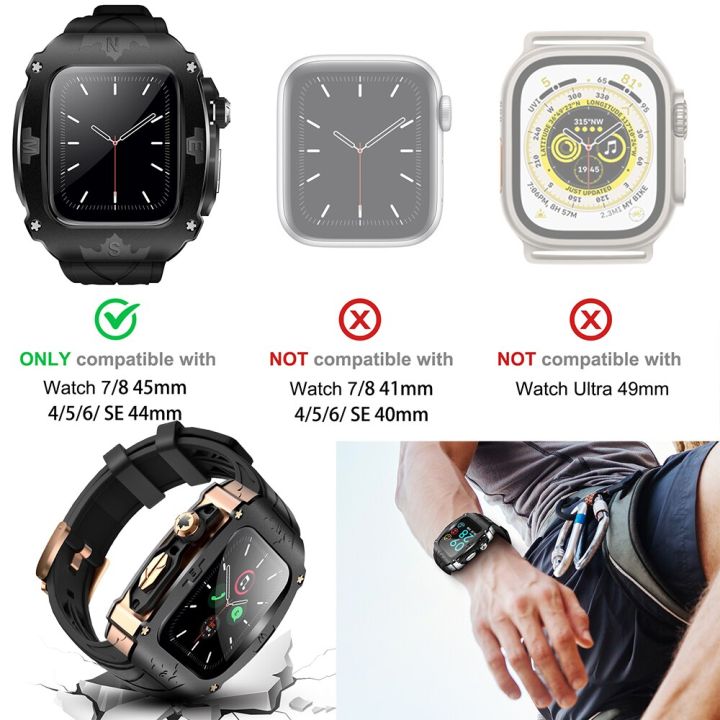 ชุดดัดแปลงสแตนเลสเคสสำหรับ-apple-watch-สุดหรูขนาด49มม-สำหรับ-i-watch-8-7-6-5-se-4-44มม-45สายรัดข้อมือสายนาฬิกา-refit-mod-ไม่รวมนาฬิกา