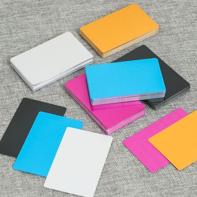 50Pcs/Set Colorful Aluminum Alloy Business Card Portable Metal Carte Name Cards Laser Engraving Business Visit Art Crafts
