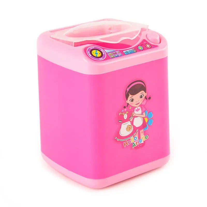 Mini Electric Washing Machine Children Pretend Role Play Makeup Brush  Cleaner Device Educational Toys