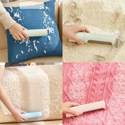 Portable Antistatic Brush Lint Sticky Roller Washable Dedusting Cylinder Dust Wiper for Home Cloth