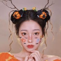 Halloween Makeup Stickers Tattoo Stickers Bat Pumpkin Scratch Scars Waterproof Eye Corner Blush Face Stickers Makeup Stickers 【OCT】