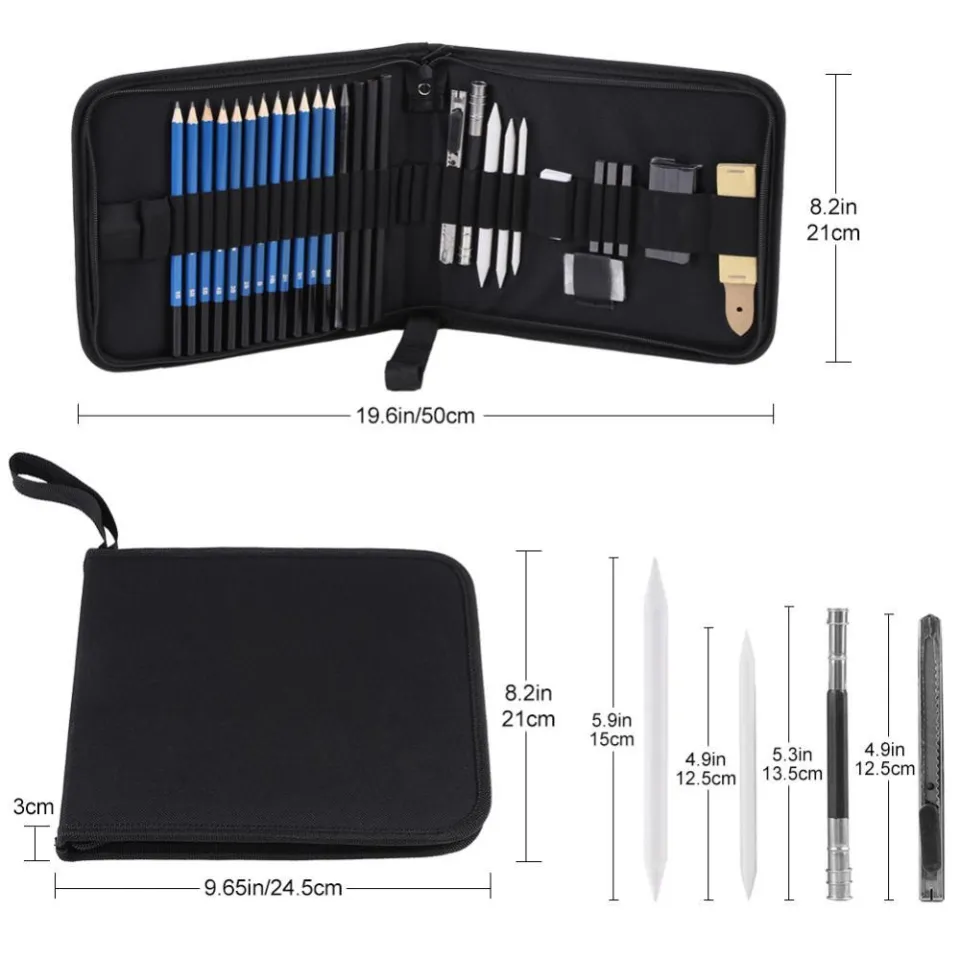 Sketch Pencil Set Professional Sketching Drawing Kit Wood Pencil