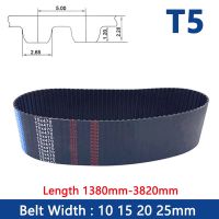 ✤㍿ 1pc T5 Timing Belt Width 10 15 20 25mm Rubber Closed Loop Synchronous Drive Belt Length 1380mm-3820mm Pitch 5mm Trapezoidal