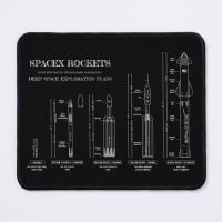 Spacex Rockets Blueprint White Stencil  Mouse Pad Computer Table Carpet Anime Gaming Printing Mat Mousepad Mens Keyboard PC Desk Basic Keyboards