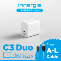 ✩Innergie C3 Duo USB-C Power Adapter 30W ฟรีสายชาร์จ A-L (กดรับของแถมที่ Add-on)✼