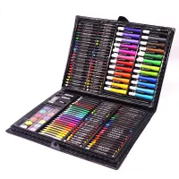 EZONE 168PCS Paint Brush Set Childrens Painting Stationery Watercolor Crayon Colored Pencil Art Supplies for Childrens Gifts