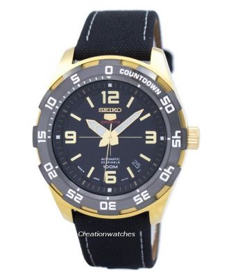 นาฬิกาข้อมือ Seiko 5 Sports Automatic SRPB86J1(Made in Japan) - Black/Gold
