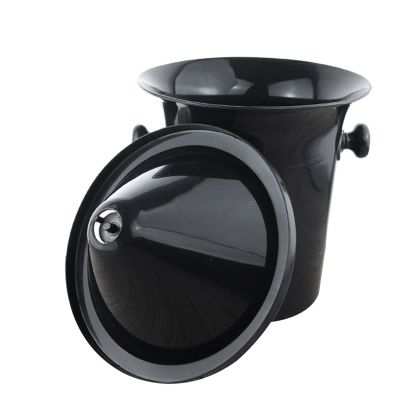 5X Wine Dump Black Plastic Wine Spittoon - Standard Size with Black Funnel Champagne Bucket