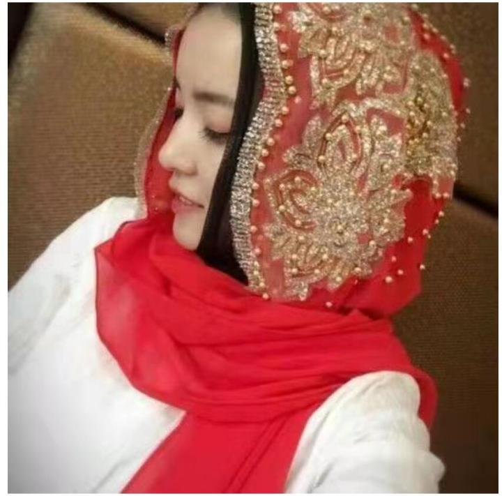 ฮิญาบที่ดีที่สุดของชาวมุสลิมผ้าพันคออิสลามผ้าพันคอยาวของผู้หญิงผ้าพันคอมอสลิมาลูกปัดสีทึบสวดมนต์-turbante-พู่ห้อย
