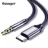 （พร้อมส่งในประเทศ）Essageอะแดปเตอร์สายสัญญาณเสียงAUX,สายแปลงUSB Type Cเป็นแจ็ค3.5มม. สำหรับหูฟังสายAuxสำหรับSamsung S10 S9 Huawei Xiaomi