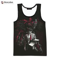 2023 New Anime Death Note 3D Printed Tank Tops Mens Clothing Summer Harajuku Streetwear Oversized T-shirt Sleeveless Shirts