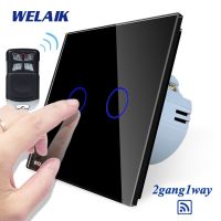 【In-Stock】 Alphaprint WELAIK 2gang1way RF แผงกระจกระยะไกล-การควบคุมสวิทช์-ผนัง-สวิทช์ไฟ-สวิทช์ AC250V A1923CWR01