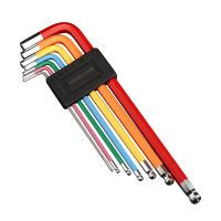 +【‘ Portable Bicycle Wrench 7Pcs /Set Emergency Repair Tool Kit Colorful Hexagon Bent Spanner Flat Ball Opening 1.5/2/2.5/3/4/5/6Mm