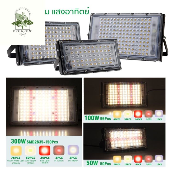 ready-stock-ไฟเลี้ยงต้นไม้-led-grow-light-50w-100w-300w-กันน้ำได้-พร้อมสวิตช์เปิด-ปิดสำหรับดอกไม้ต้นกล้า-ไม่กลัวฝนและหมอก-แสงดีมีบริการเก็บเงินปลายทาง