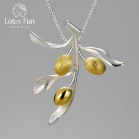 【YD】 Fun Luxury Leaves Branch Fruits Pendant Fashion Real 925 Sterling Necklace for Jewelry