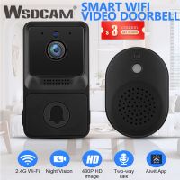 ۞ Wsdcam HD Smart Wi-Fi Video Doorbell with Chime Wireless Doorbell Camera Night Vision with Cloud Service 2-Way Audio Aiwit APP