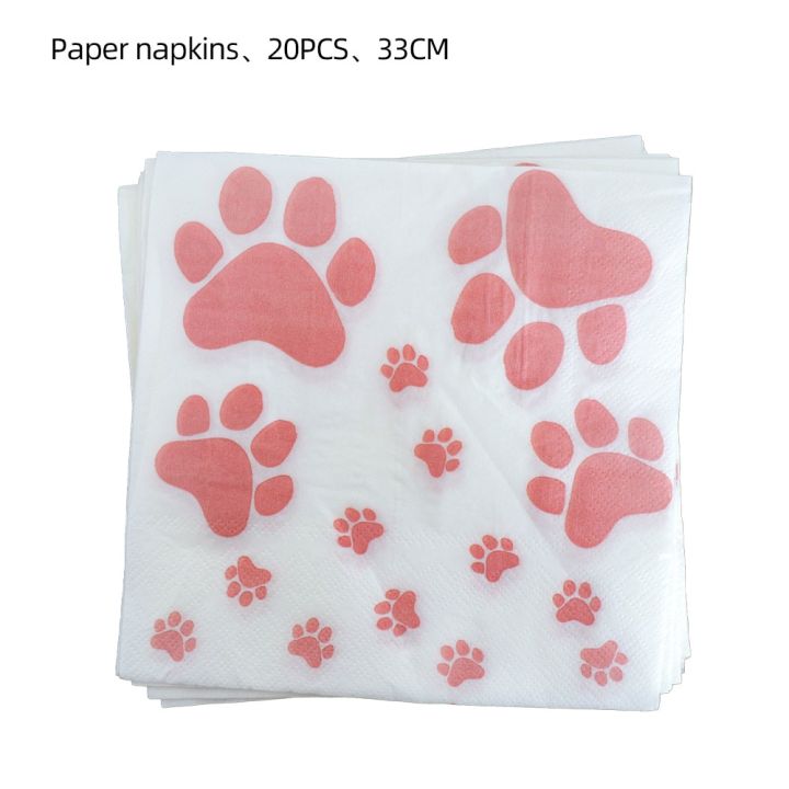 jollyboom-dog-pet-birthday-decorations-party-supplies-dog-paw-prints-party-supplies-for-girls-pink-dog-paw-birthday-tableware-party-decorations-for-dog-theme-birthday-shower-party