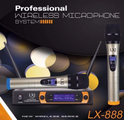 LXJ ไมโครโฟนไร้สาย/ไมค์ลอยคู่ UHF ประชุม ร้องเพลง พูด WIRELESS Microphone รุ่น LXJ-888 พร้อมกระเป๋าสำหรับพกพา  PT SHOP