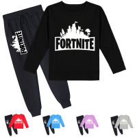 Fortnites ชุดเสื้อยืดกางเกงแขนยาวสำหรับเด็กผู้ชายเด็กผู้หญิง,ชุดเสื้อยืดกางเกงขายาวพิมพ์ลายการ์ตูนชุด2ชิ้น Y241ใหม่ฤดูใบไม้ผลิฤดูใบไม้ร่วง