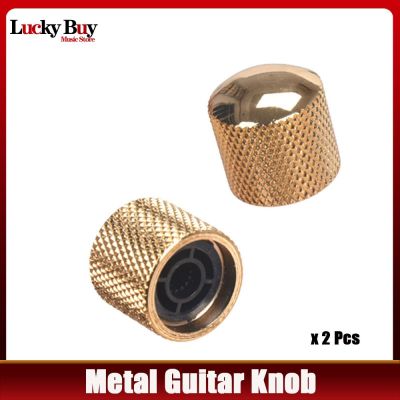 2Pcs Metal Electric Guitar Tone Volume Speed Control Knob Guitar Switch Plate Knobs Black Gold Chrome/Black/Gold Guitar Bass Accessories