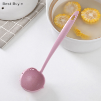 ?Best Buyle ด้ามยาว2 in 1ช้อนซุป slotted Spoon Home strainer ทำอาหาร colander KITCHEN Scoop อุปกรณ์ครัวพลาสติก